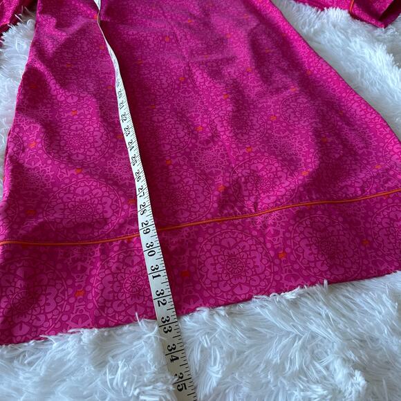 Lands’ End Pink Geometric Shift Dress Size S Bright Casual Tunic Dress - Picture 8 of 9